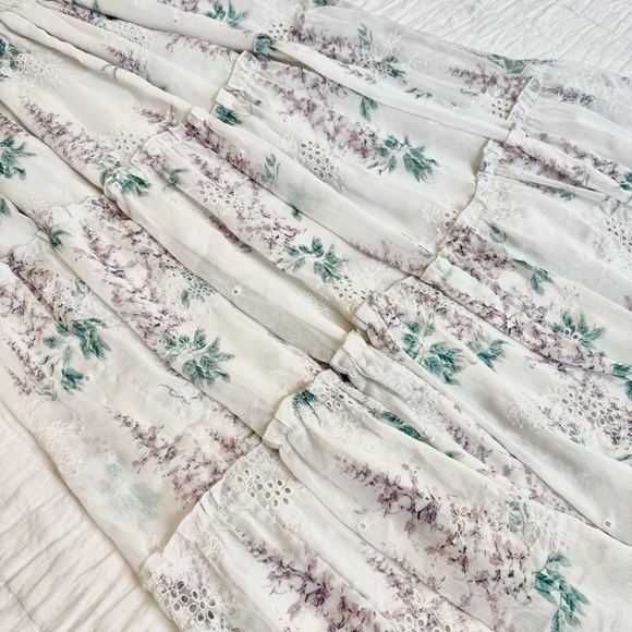 JessaKae White Floral Smocked Eyelet Midi Dress - Picture 5 of 13